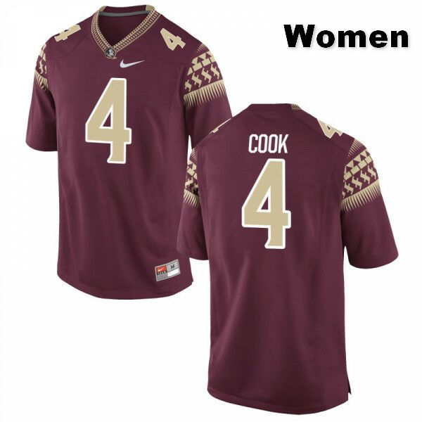 Women's NCAA Nike Florida State Seminoles #4 Dalvin Cook College Red Stitched Authentic Football Jersey VXA5469BY